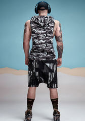 Cotton Camo Hooded Tank Top