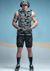 Cotton Camo Hooded Tank Top