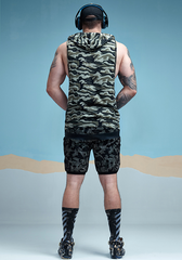 Cotton Camo Hooded Tank Top