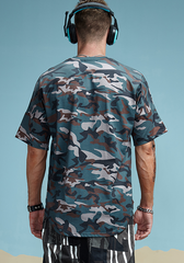 Drop-shoulder Camouflage Tee