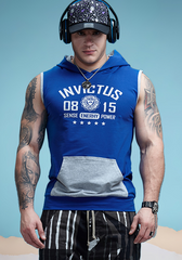 Sleeveless Contrast Pocket Hoodie