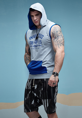 Sleeveless Contrast Pocket Hoodie